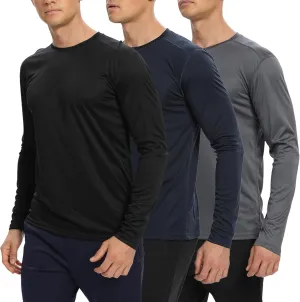 1/3 /6 Pack Men’s Long Sleeve T Shirts,Running Sun Protection UPF 50  Shirts Quick-Dry Lightweight Workout T-Shirts