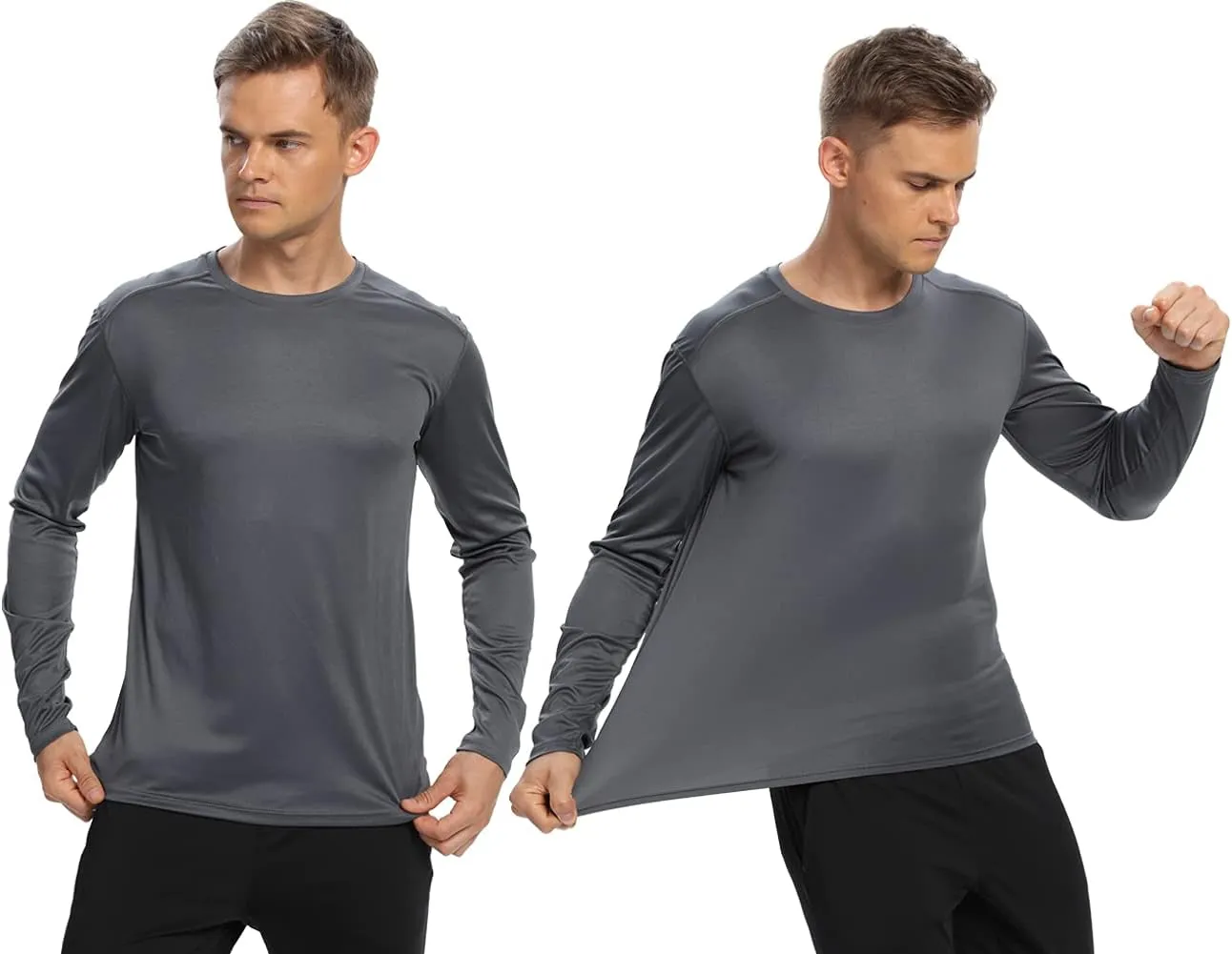 1/3 /6 Pack Men’s Long Sleeve T Shirts,Running Sun Protection UPF 50  Shirts Quick-Dry Lightweight Workout T-Shirts
