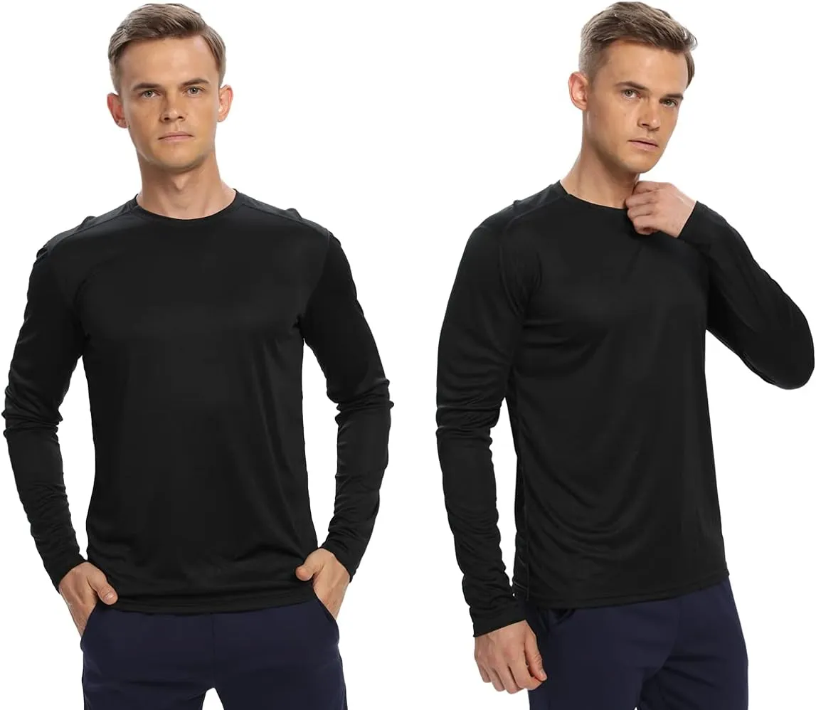 1/3 /6 Pack Men’s Long Sleeve T Shirts,Running Sun Protection UPF 50  Shirts Quick-Dry Lightweight Workout T-Shirts