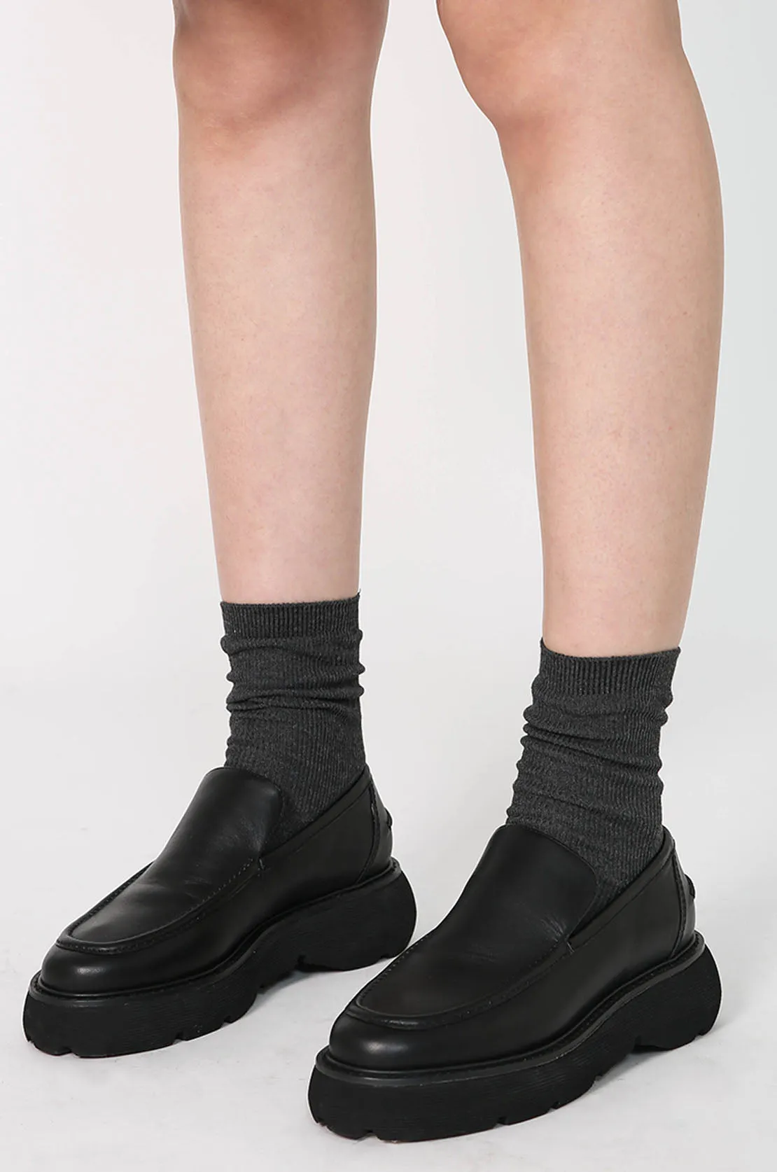 2 pack ribbed socks / charcoal & grey