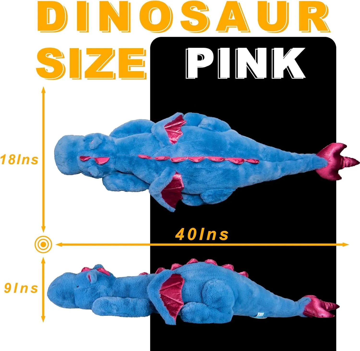40In 2Lb Weighted Stuffed Animals,Cute Plush Dragon,Weighted Stuff Dinosaur Toy for Kids Adult Gift or Decoration (2lb, Blue)
