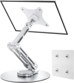 75mm VESA Mount Monitor Stand - Foldable Small Monitor Stand for10 13" 15.6" 16" 17" 17.3inch Portable Monitor Stand Lay Flat support VESA 75*75mm (White)