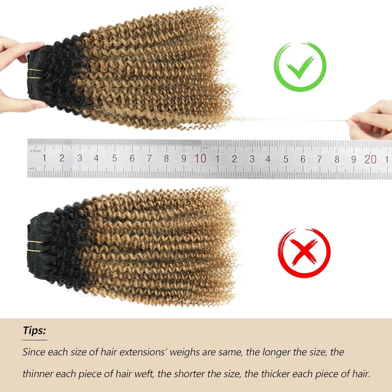 ABH AMAZINGBEAUTY HAIR 4A 4B Curly Clip in Hair Extensions Human Hair Afro Curly Clip ins for Black Women 120g 7 Pieces With 17 Clips, Rooted Black to Blonde 14 Inch