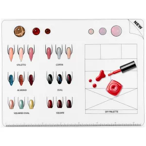 Acrylic Nail Mat Silicone Training Sheet, Flexible Roll Up Pad, Silicone Trainer Sheet for Application Practice,for Acrylic Fingernails Nail Practice Supply.