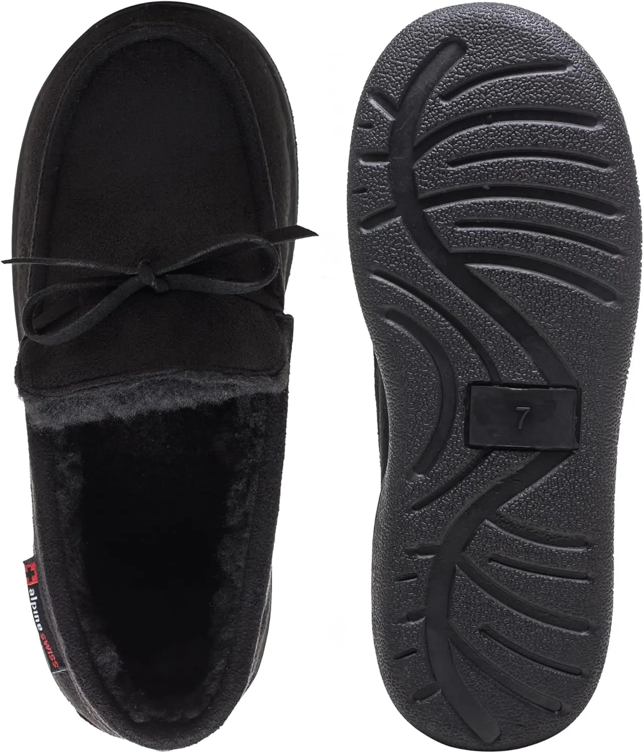 Alpine Swiss Vayla Womens Moccasin Slippers Warm Shearling Comfortable House Shoes