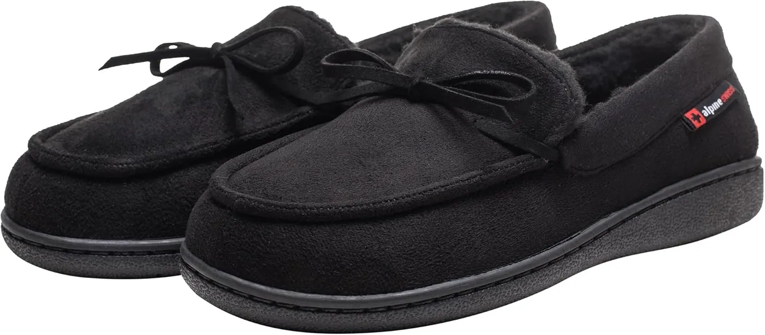 Alpine Swiss Vayla Womens Moccasin Slippers Warm Shearling Comfortable House Shoes