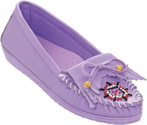 AmeriMark Beaded Moccasin Slip-Ons - Leather and Faux Suede Loafers, Arch Support and Padding, Driving Mocs - Comfortable and Stylish Shoes