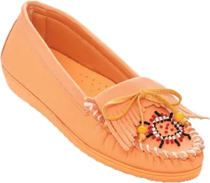 AmeriMark Beaded Moccasin Slip-Ons - Leather and Faux Suede Loafers, Arch Support and Padding, Driving Mocs - Comfortable and Stylish Shoes