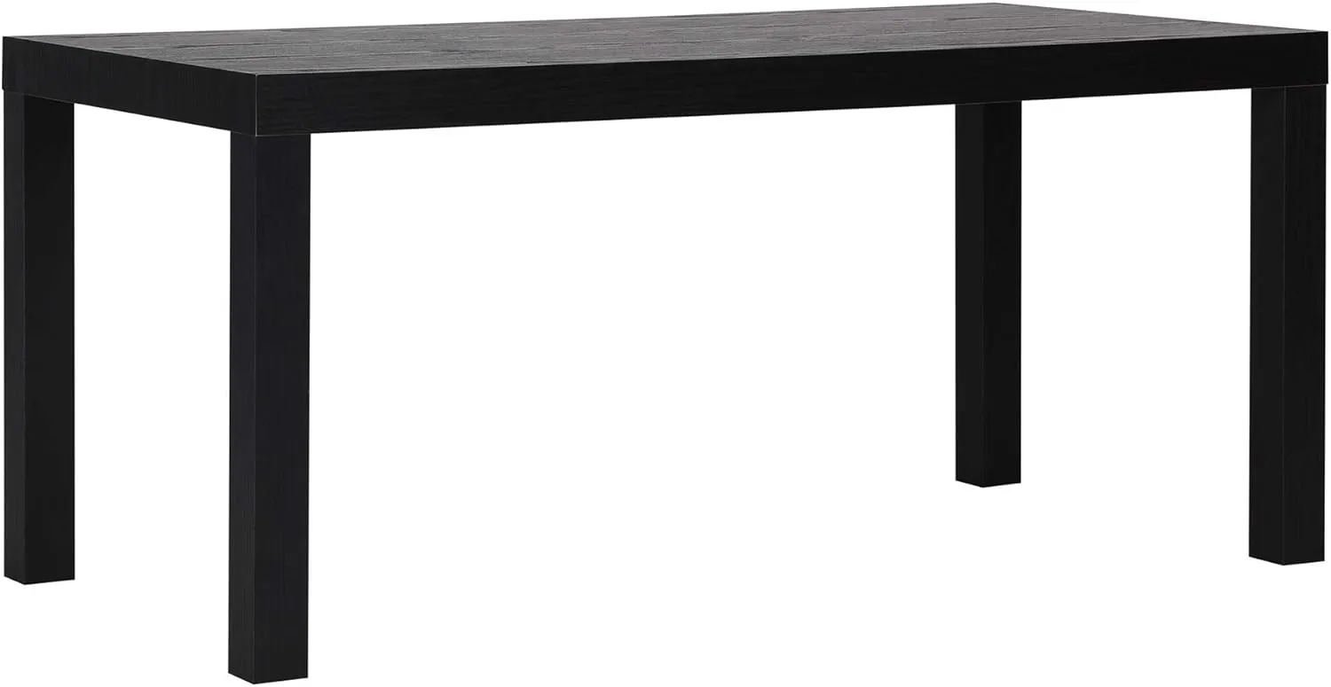 Ameriwood Home Black Coffee Table Parsons Coffee Table for Living Room, Black Oak