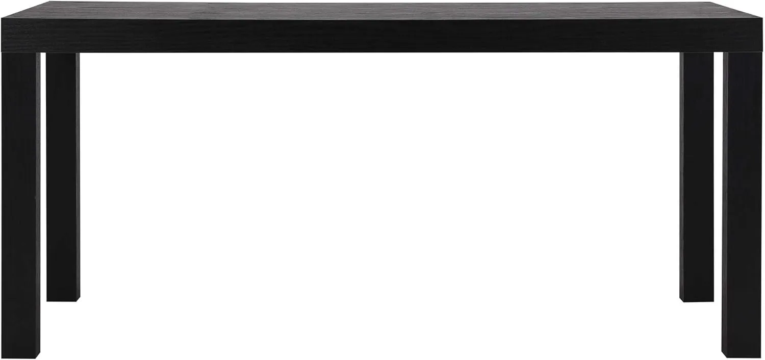 Ameriwood Home Black Coffee Table Parsons Coffee Table for Living Room, Black Oak