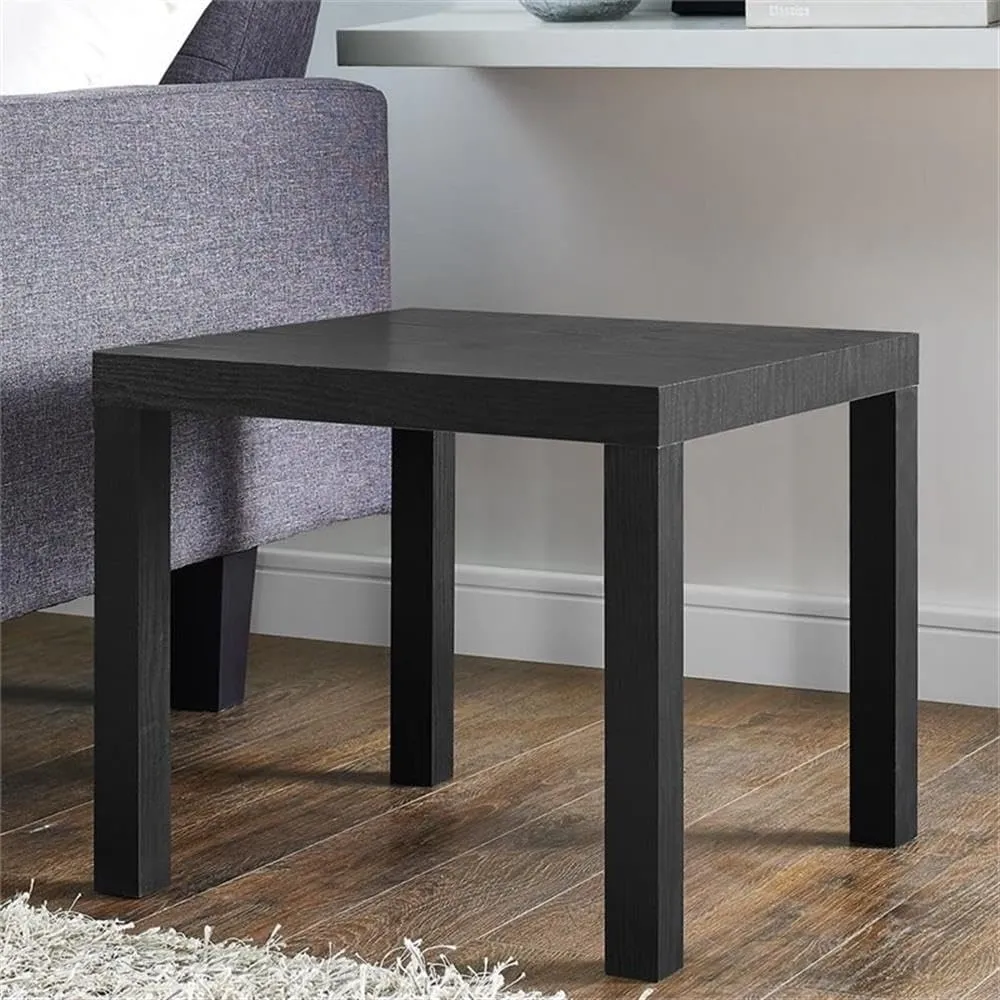 Ameriwood Home Parsons Black End Table, End Table for Living Room, Black Oak