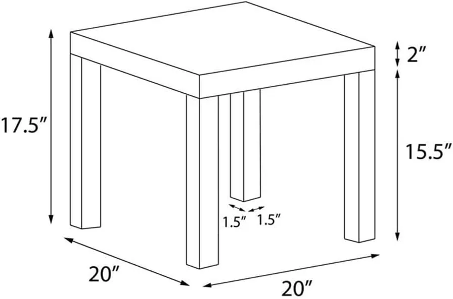 Ameriwood Home Parsons Black End Table, End Table for Living Room, Black Oak