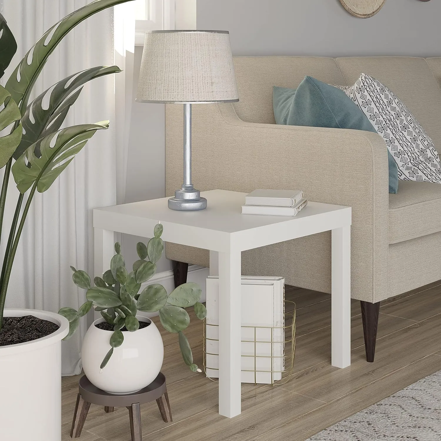 Ameriwood Home Parsons End Table, White