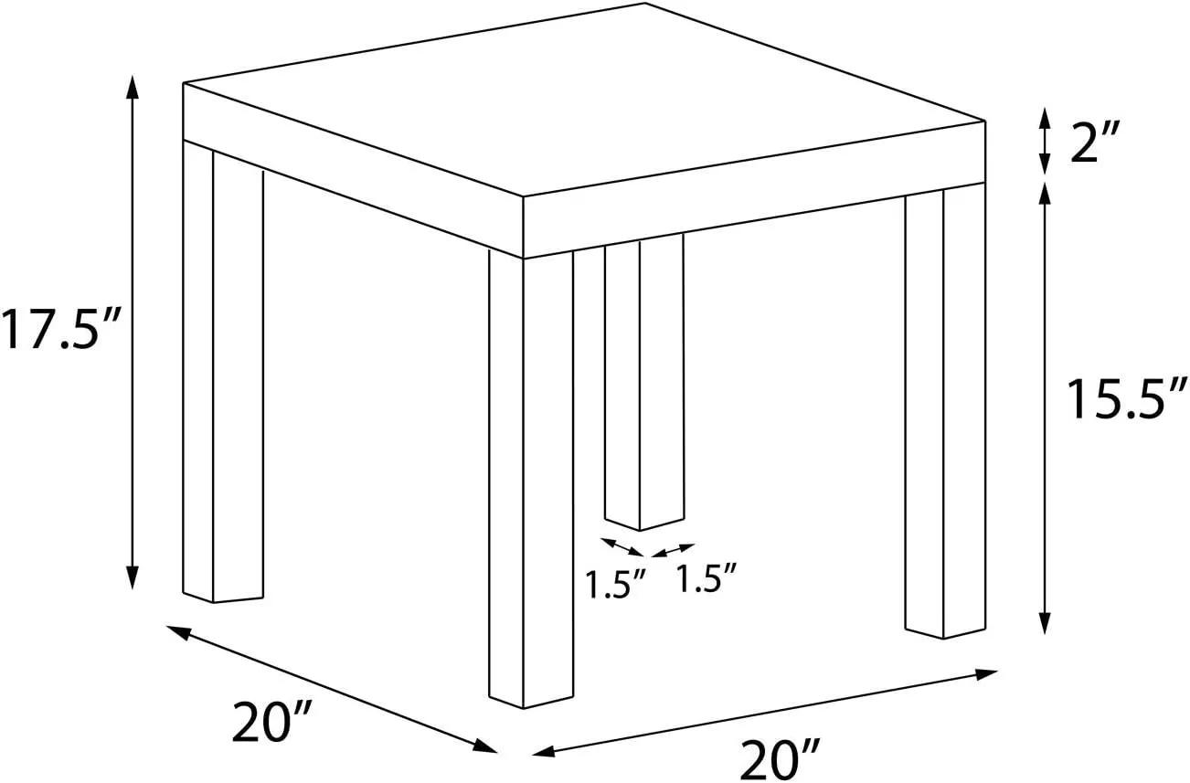 Ameriwood Home Parsons End Table, White