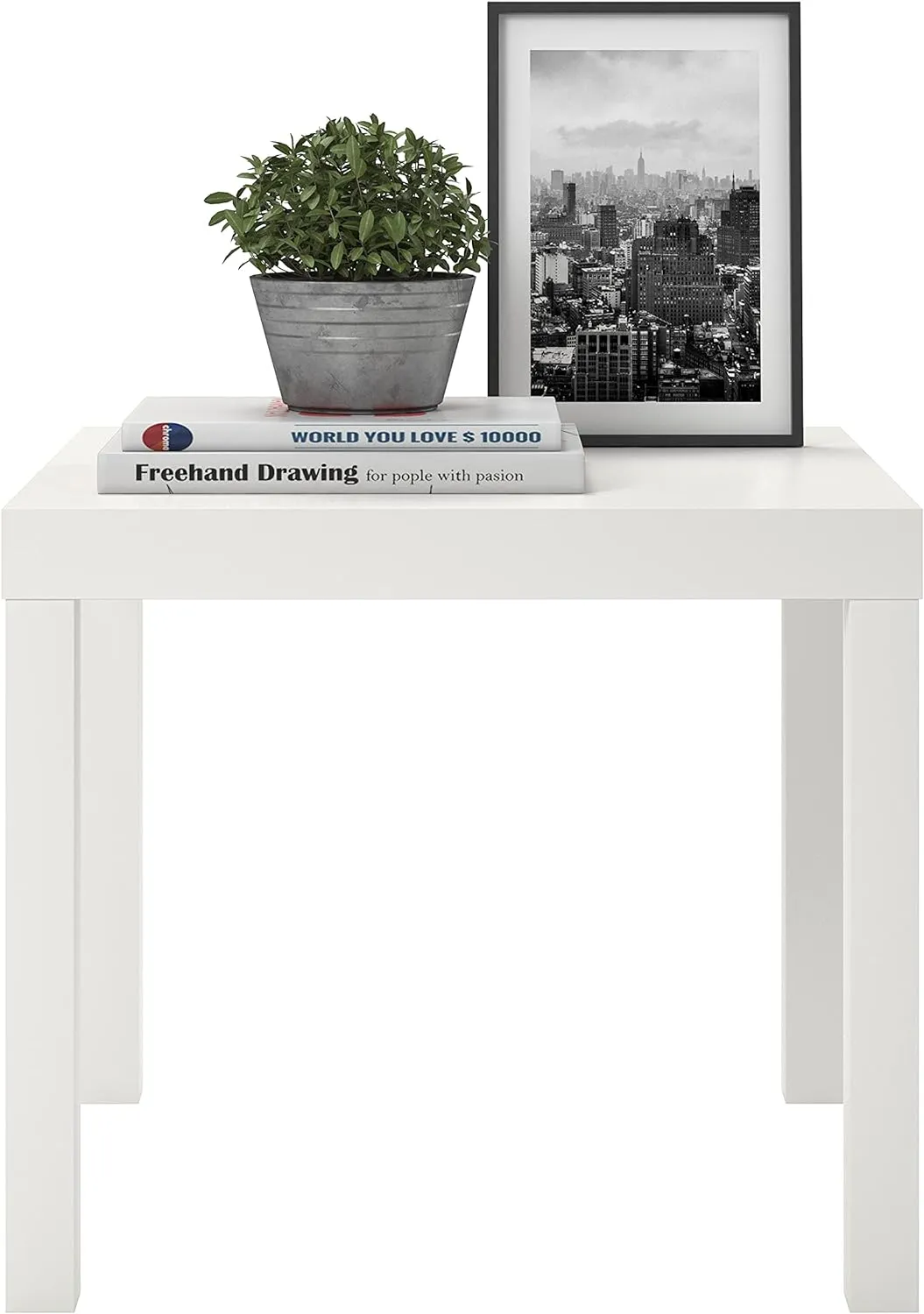 Ameriwood Home Parsons End Table, White
