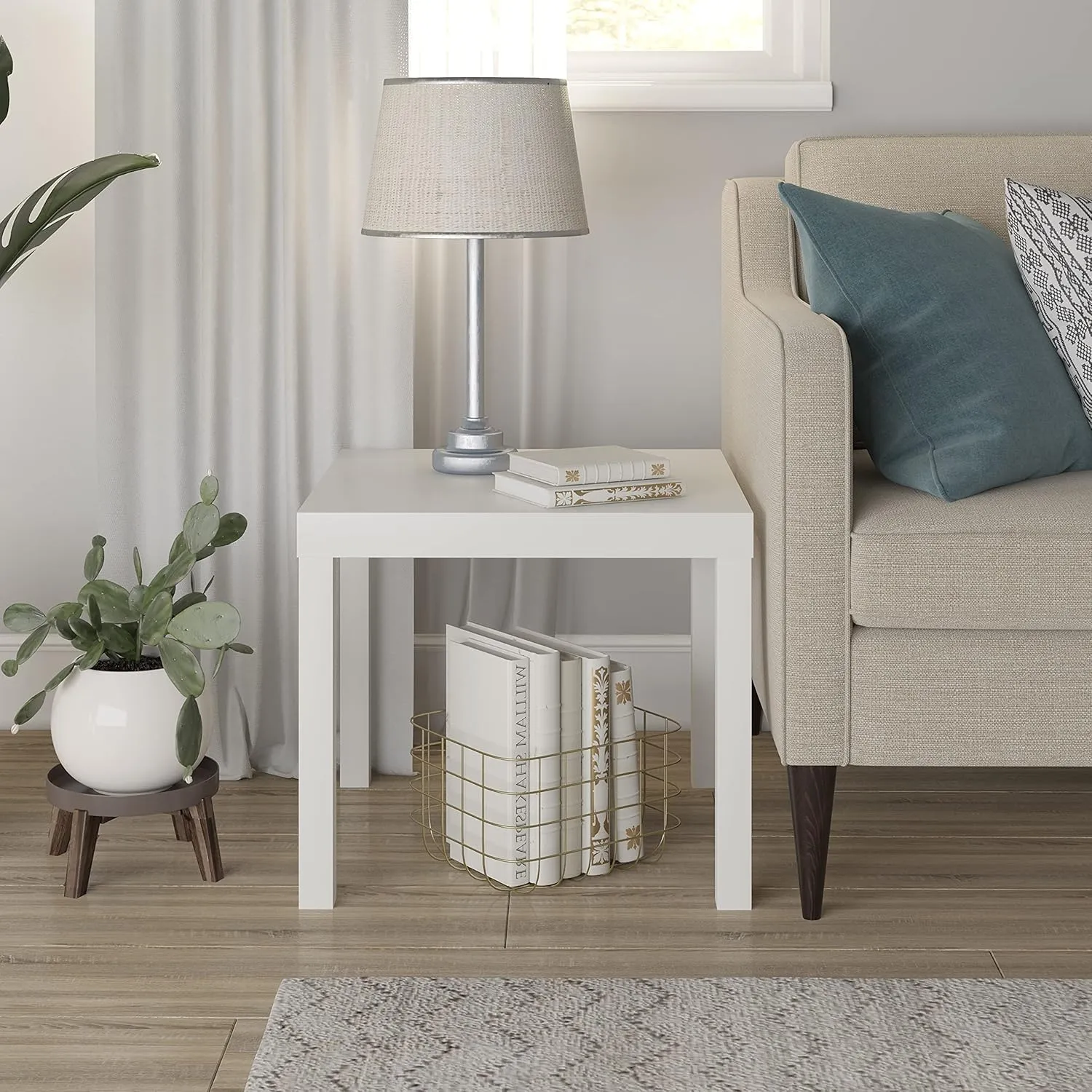 Ameriwood Home Parsons End Table, White