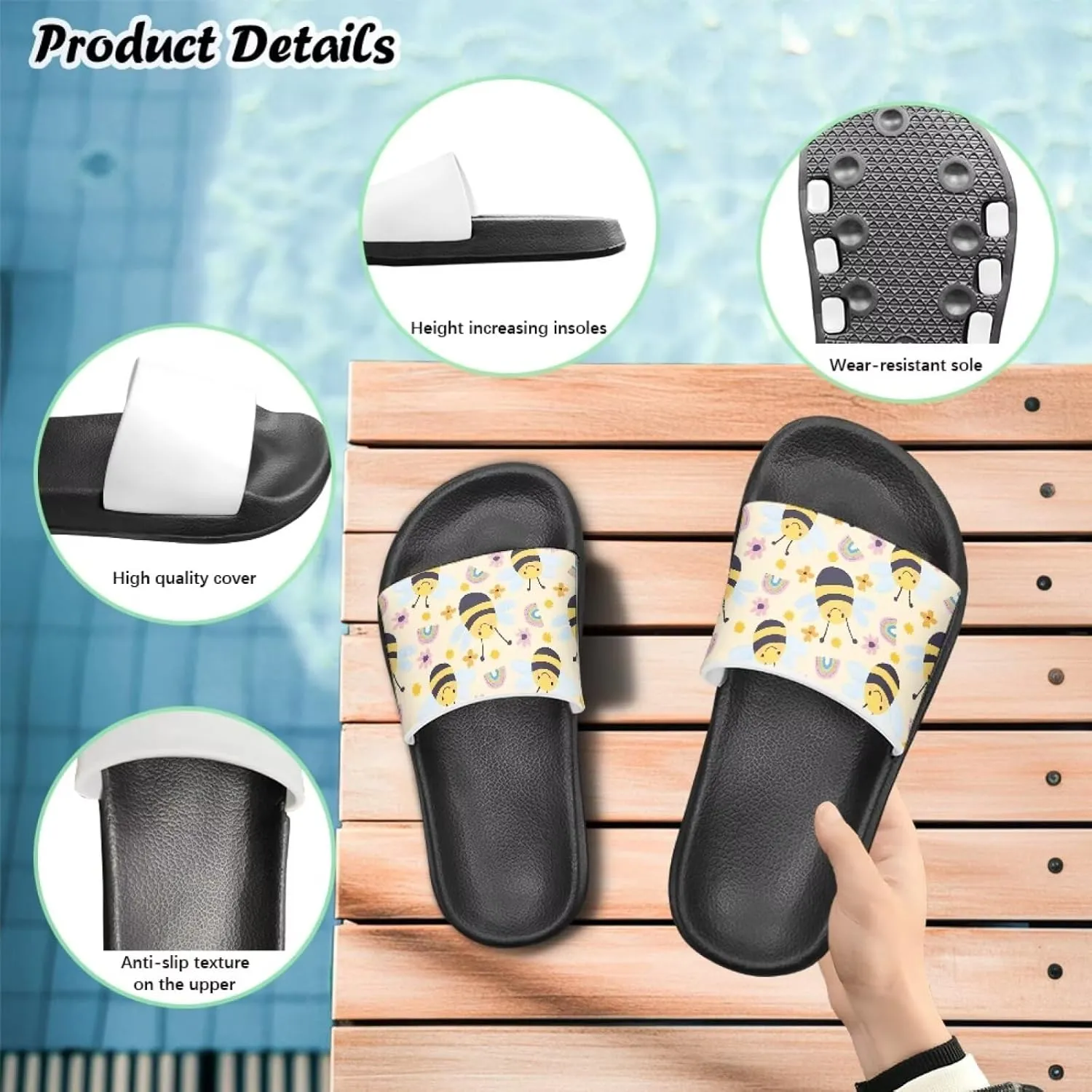 Animal Print Summer Slippers Boys Girls Beach Pool Slides Sandals Kids Water Shoes EVA Anti Slip Shower Bathroom Slipper Comfort Footbed House Sandal