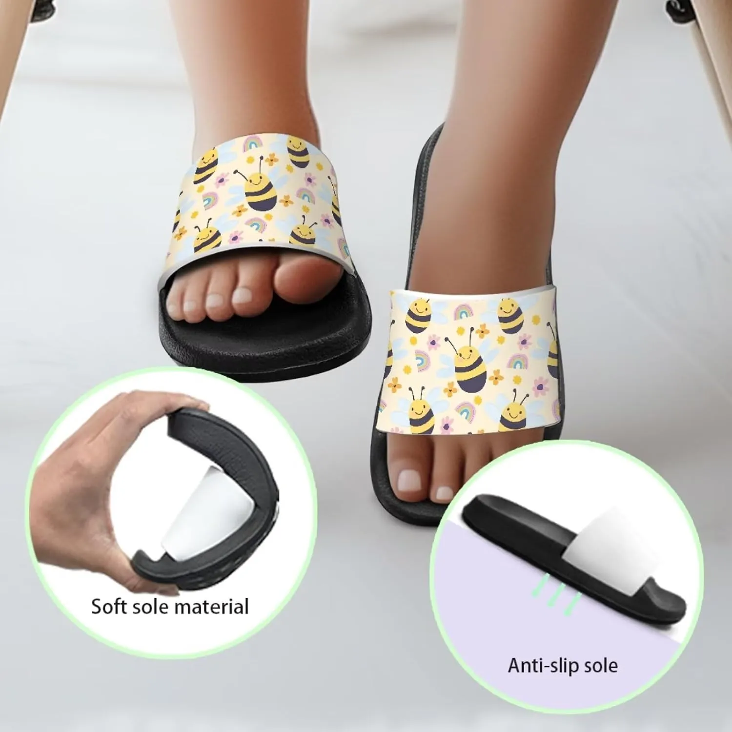 Animal Print Summer Slippers Boys Girls Beach Pool Slides Sandals Kids Water Shoes EVA Anti Slip Shower Bathroom Slipper Comfort Footbed House Sandal