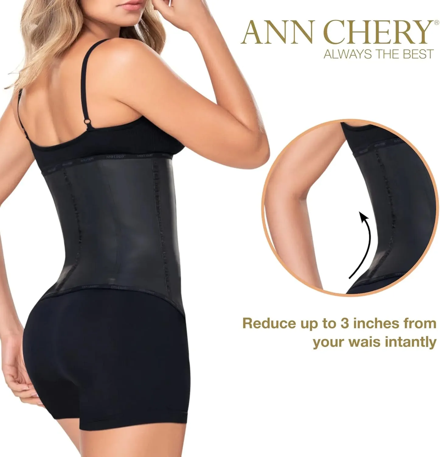 Ann Chery Corset Waist Trainer for Women’s Weight Loss - Colombian Waist Cincher - 3 Hook Latex Body Shaper