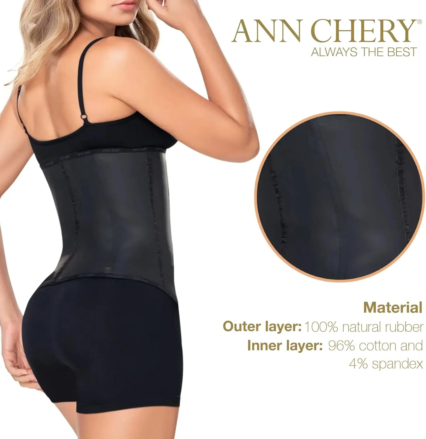 Ann Chery Corset Waist Trainer for Women’s Weight Loss - Colombian Waist Cincher - 3 Hook Latex Body Shaper