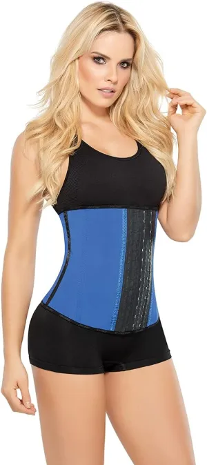 Ann Chery Waist Trainer and Shaper - Black 3 Hook Latex Waist Cincher Belt ((Waist 23,5-25,5 Inch) X-Small / 30, Blue)
