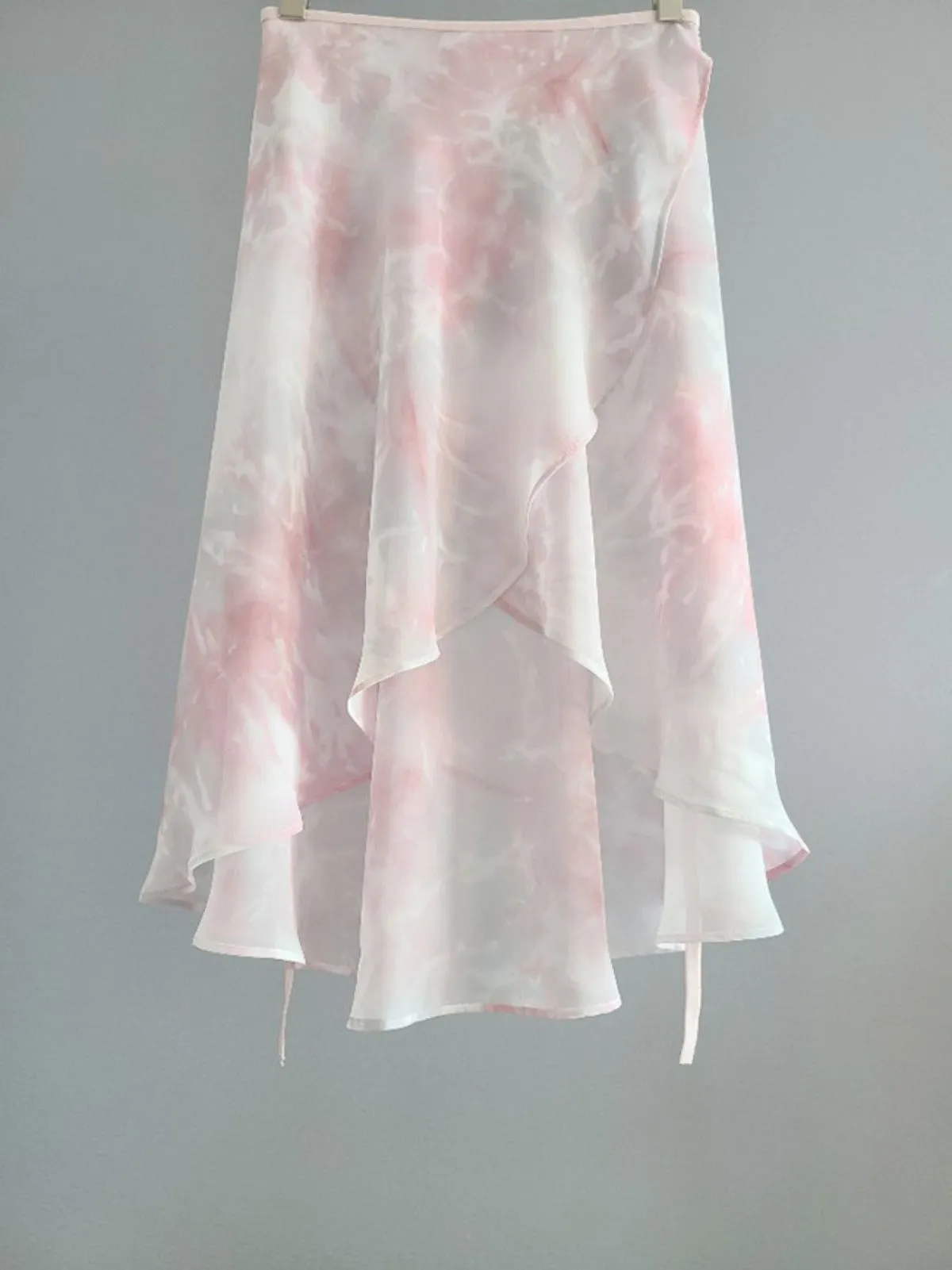 April Pink Chiffon Wrap Skirt