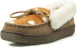ARIAT Women's Ivy Moccasin - Genuine Suede Leather Moc Toe Slip-On Style Black Laces Rubber Outsole Slippers