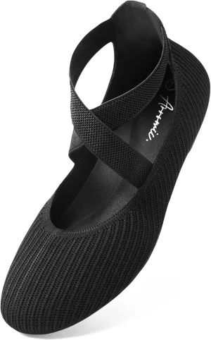 Arromic Flats for Women Round Toe Ballet Flats with Ankle Straps Ballerina Flat Shoes Women Dressy Comfortable for Work Wedding Office Casual