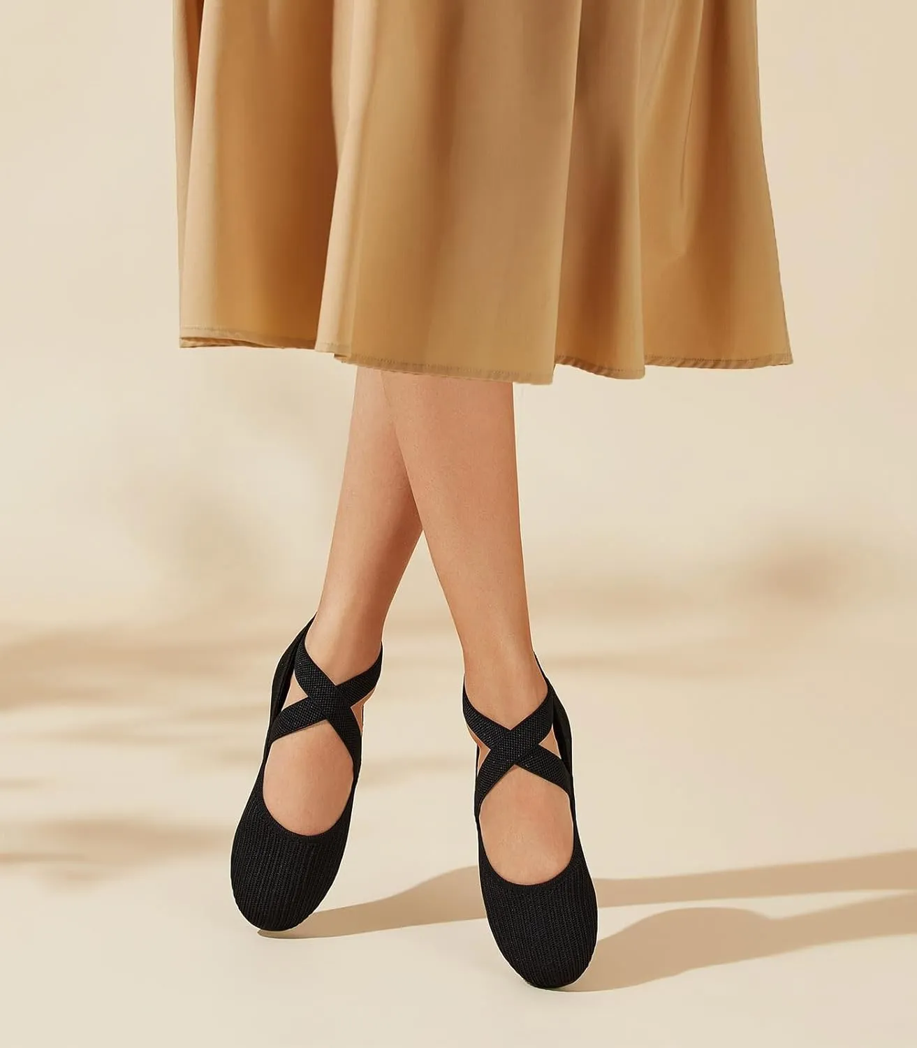 Arromic Flats for Women Round Toe Ballet Flats with Ankle Straps Ballerina Flat Shoes Women Dressy Comfortable for Work Wedding Office Casual