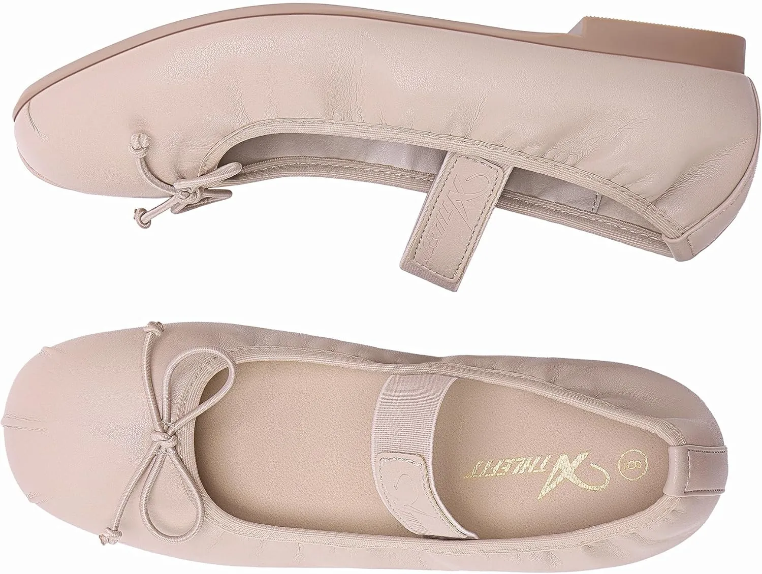 Athlefit Ballet Flats Shoes for Women Mary Jane Flats Bow Dressy Comfortable Round Toe Slip On Ballerina Flat Shoes