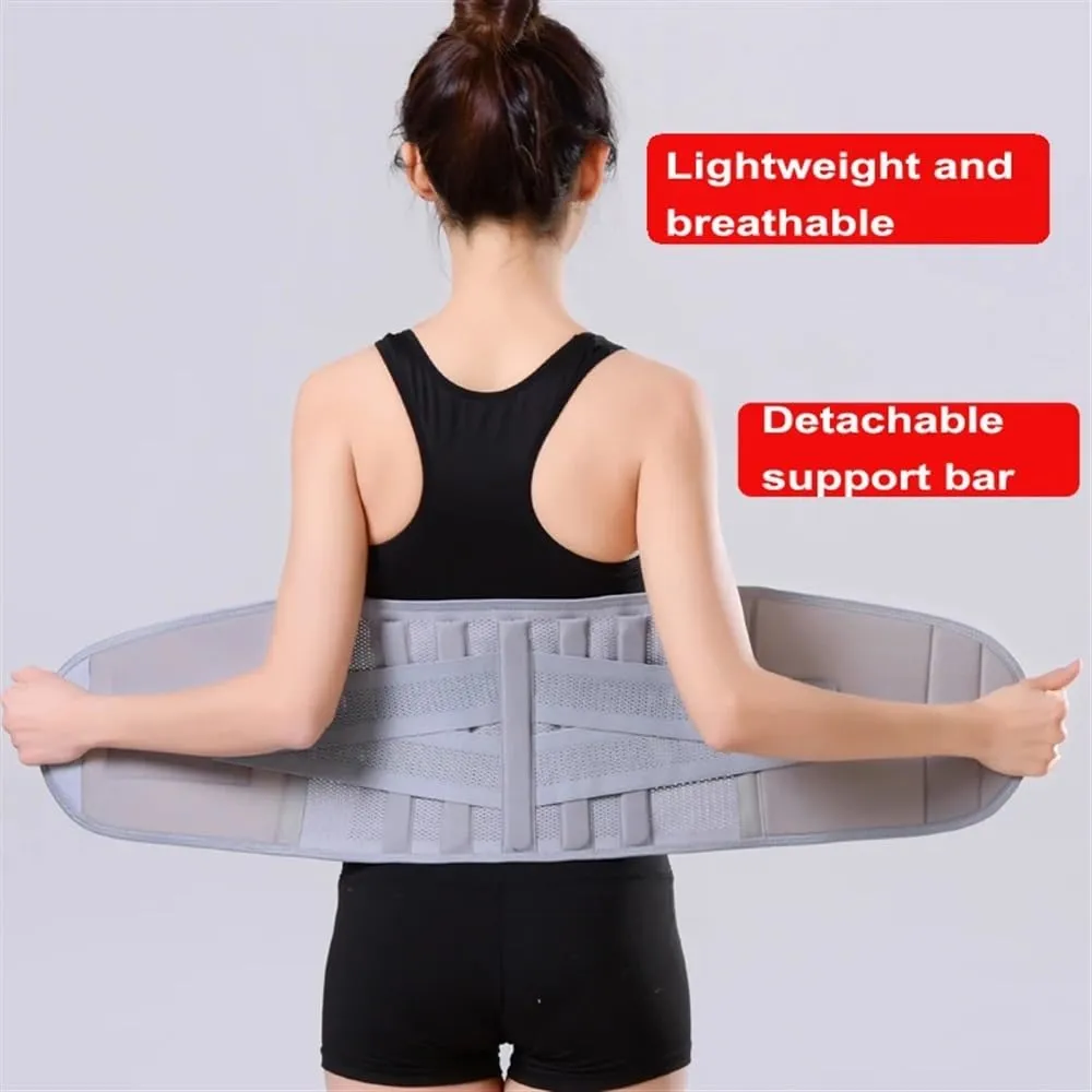 Back Support Brace For Lower Back Pain Relief, Men Women Adjustable Lumbar Decompression Belt Breathable Sports Fitness Waist Trainer For Herniated Disc, Scoliosis