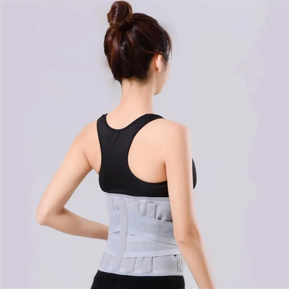 Back Support Brace For Lower Back Pain Relief, Men Women Adjustable Lumbar Decompression Belt Breathable Sports Fitness Waist Trainer For Herniated Disc, Scoliosis