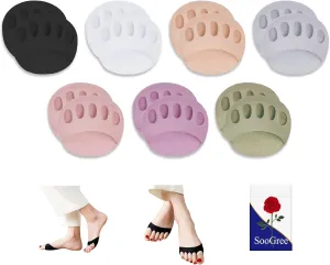 Ball of Foot Cushions (7Pairs Color) - Metatarsal Pads Invisible Socks for Women and Men Soft Gel Ball of Foot Pads Reusable Cushions for Pain Relief Forefoot Pad