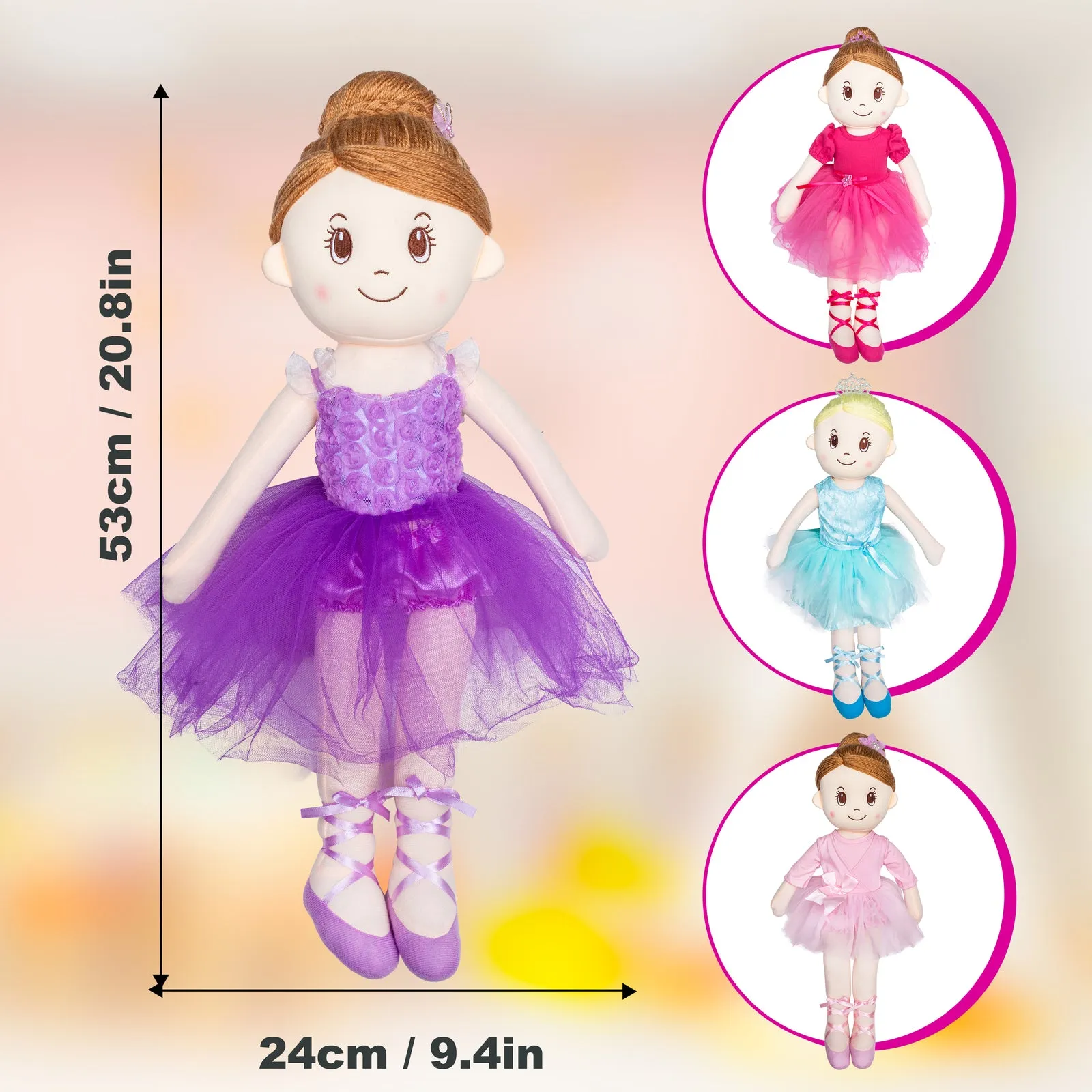 Ballerina Plush Doll - Pink