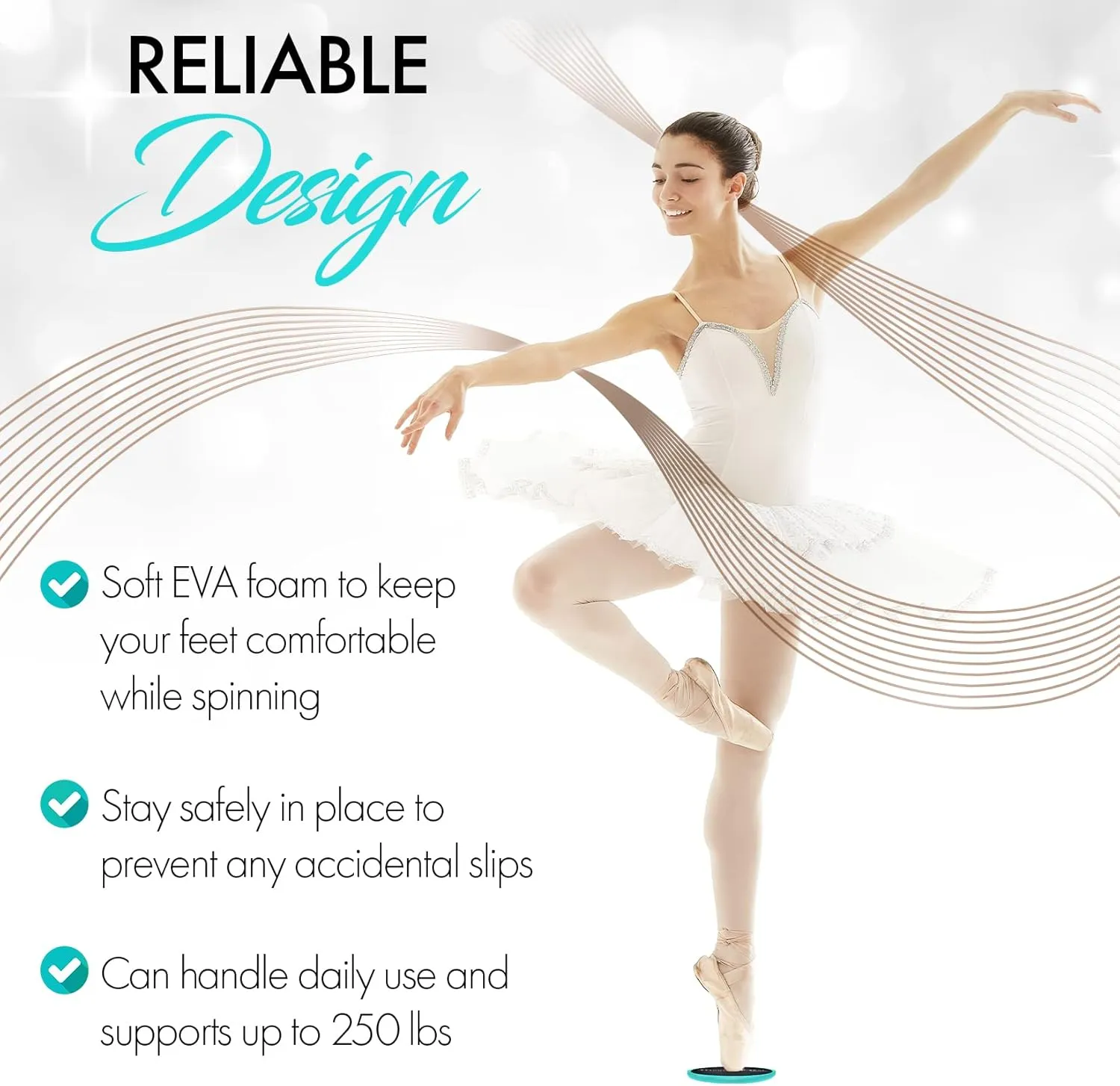 Ballet Pirouette Disc for Dancers - Portable Turn Disc for Dancing on Releve, Gymnastics and Ice Skaters - for Better Pirouette Technique, Releve, Turns and Dance Spinning