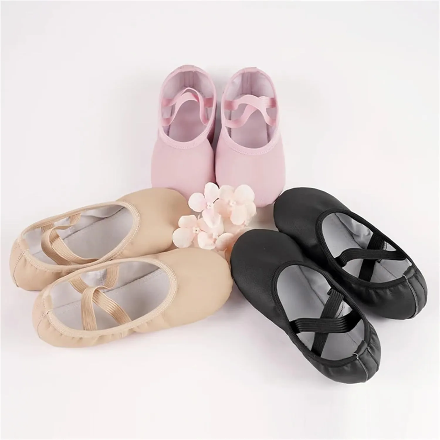 Ballet Shoes for Women PU Ballet Shoes for Toddler Girls Children Dance Shoe Leather Ballet Flats Kids Soft Sole Gymnastics Shoes Dancing Slippers(Pink,35(Foot 22.5cm))
