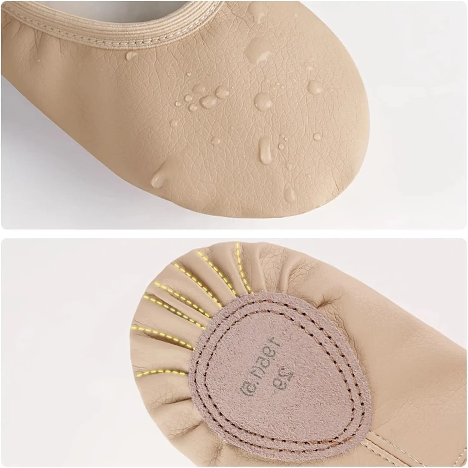 Ballet Shoes for Women PU Ballet Shoes for Toddler Girls Children Dance Shoe Leather Ballet Flats Kids Soft Sole Gymnastics Shoes Dancing Slippers(Pink,35(Foot 22.5cm))