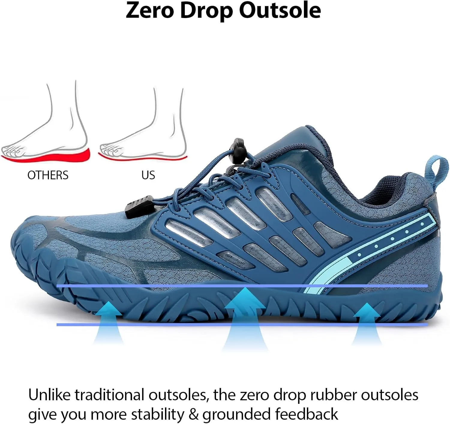 Barefoot Shoes Men Wide Toe Box Zero Drop Minimalist Shoes for Workout Cross-Trainer Walking Hiking Water Weightlifting Grounded Footwear