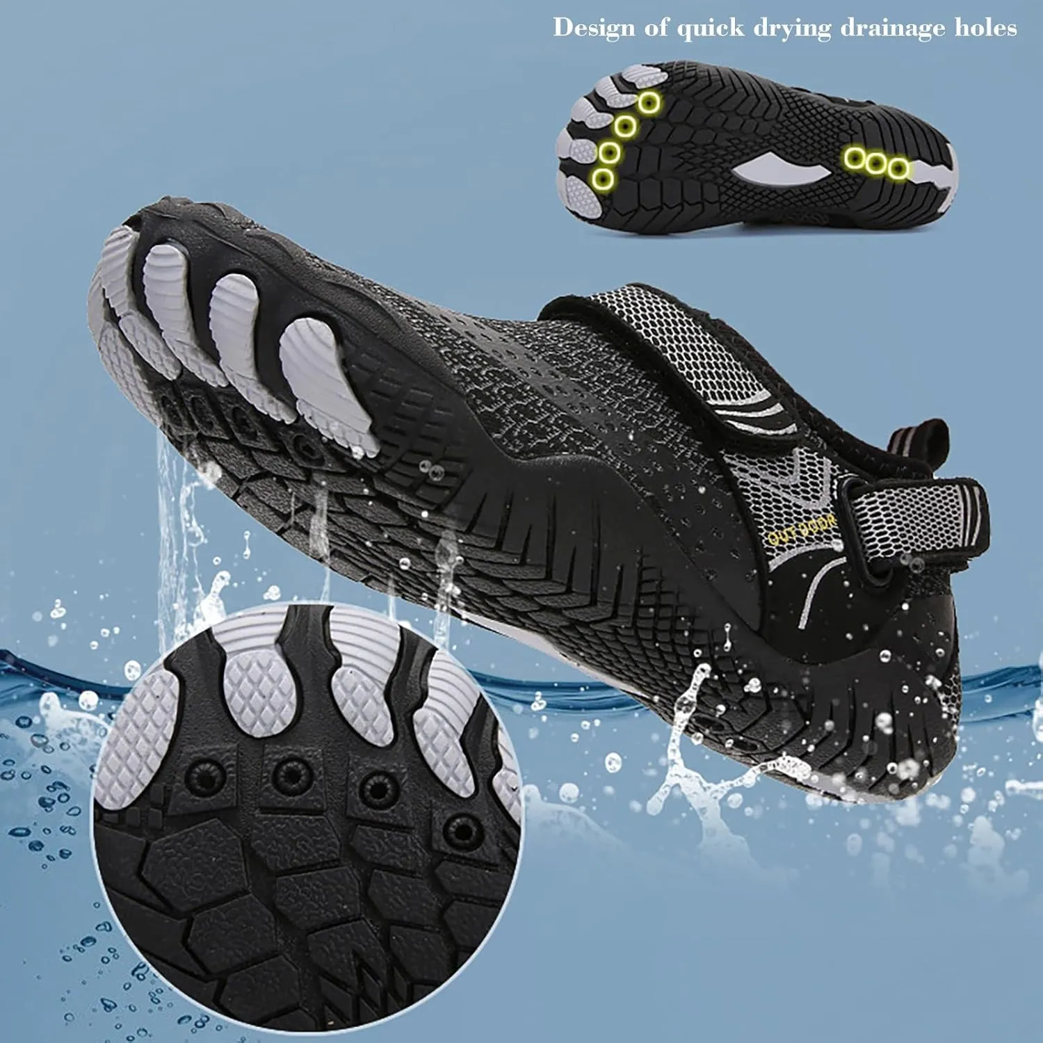 Barefoot Water Shoes Men Women Quick Dry Aqua Swim Beach Pool Surf Hiking Kayaking Outdoor Sports Shoes Lightweight Non Slip Breathable