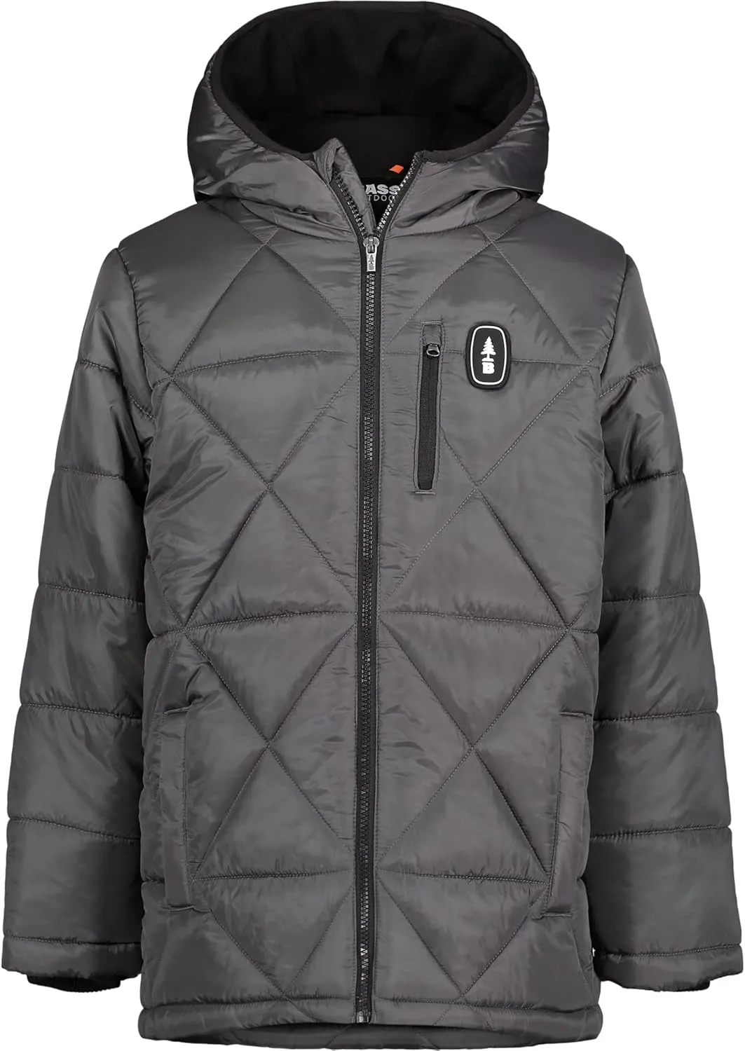 BASS OUTDOOR Boys' Heavy Weight Diagonal Quilted Puffer Coat
