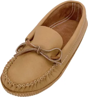 Bastien Industries Men's Moose Suede Leather Moccasin Slippers