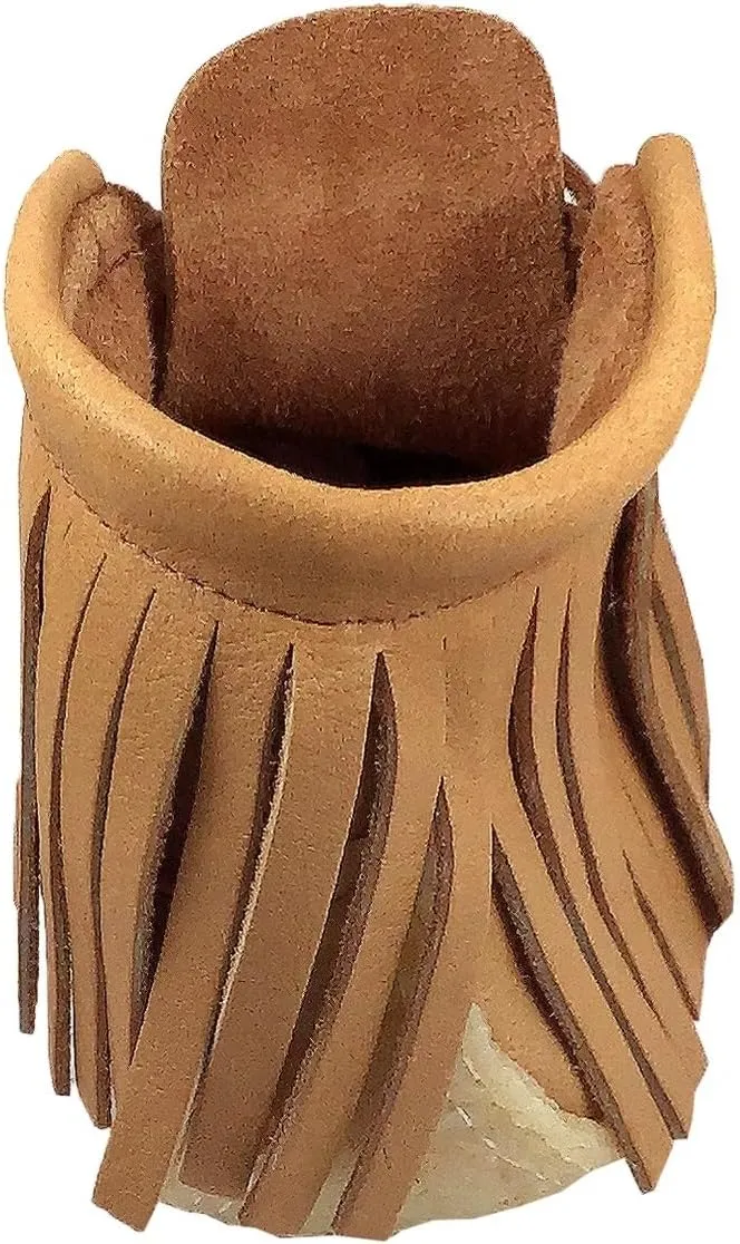 Bastien Industries Women's Moose Hide Leather Fringe Ankle Moccasin Boots