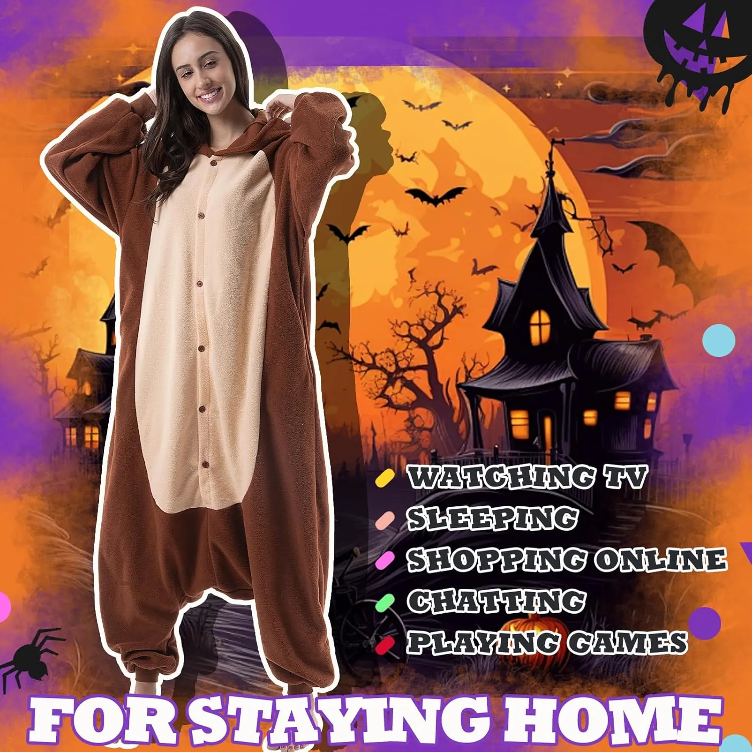 Beauty Shine Unisex Adult Onesie One Piece Pajamas Cosplay Cartoon Costume Halloween Christmas Sleepwear Jumpsuit Homewear