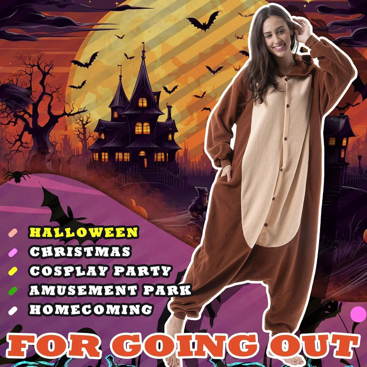 Beauty Shine Unisex Adult Onesie One Piece Pajamas Cosplay Cartoon Costume Halloween Christmas Sleepwear Jumpsuit Homewear