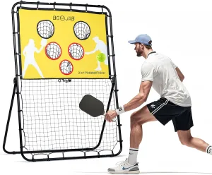 BGOJAB Pickleball Practice Rebounder Board with Target Net, 2 in 1 Pickleballs Training Equipment for Accuracy and Skill Development, Pickleball Dink Master Solo Trainer for Kid/Youth/Adult