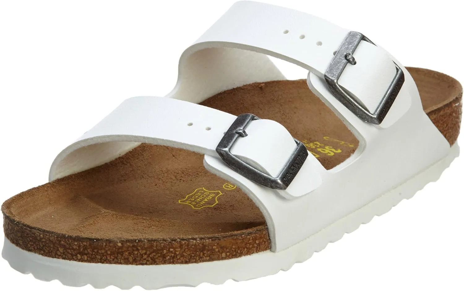 Birkenstock BIRK-552681 Arizona Patent Leather Sandal, White, 39 (US 6-6.5/US 8-8.5)