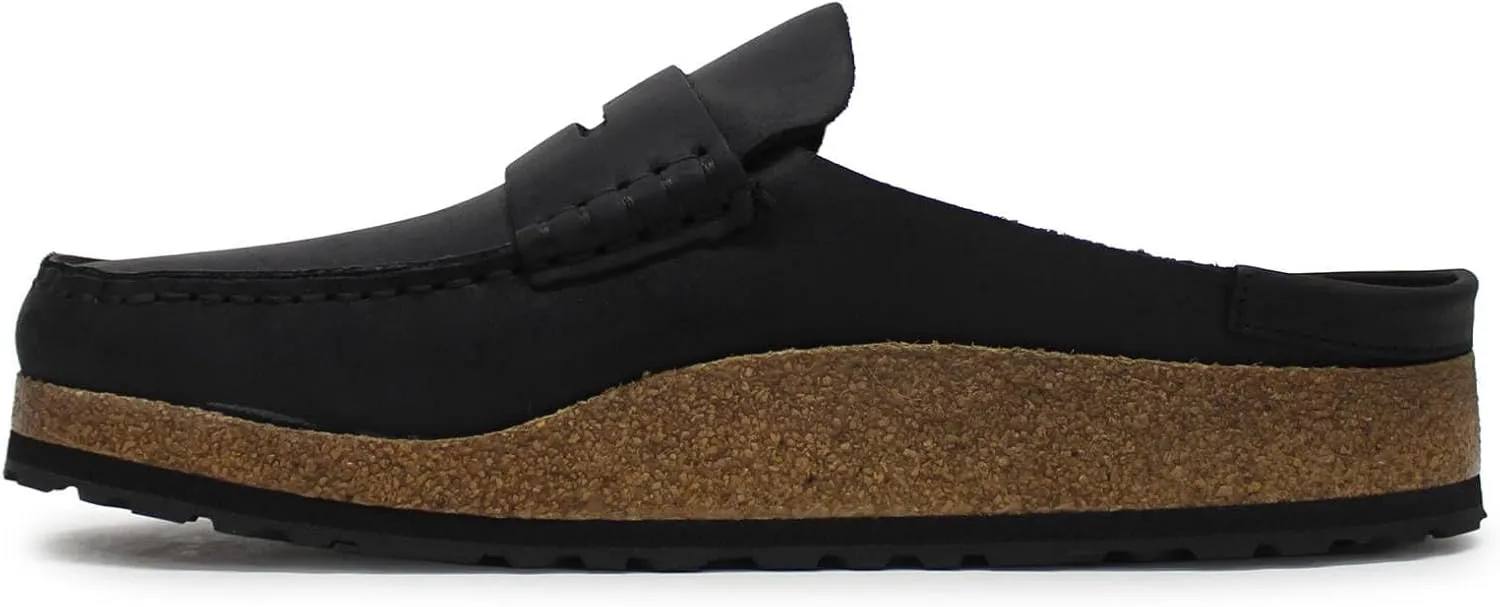 Birkenstock Naples Oiled Leather Clogs - Moccasin Comfort with Striking Stitching, Oiled Nubuck Leather, and Cushioned Cork-Latex Footbed