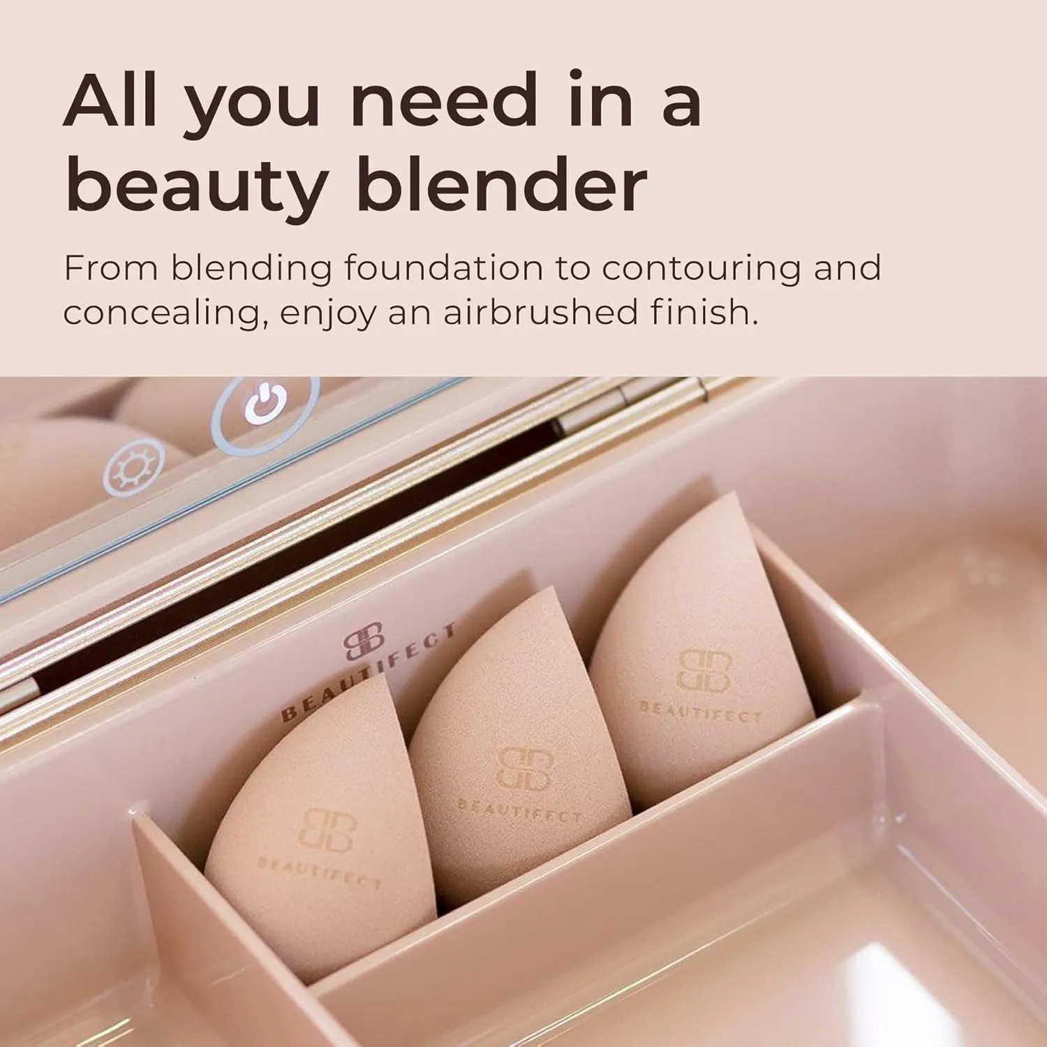 Blender - Makeup Sponge with Triple Action - Multi-Use Beauty Blender for Women - Airbrush Finish Foundation Sponge for Blending and Contouring Makeup