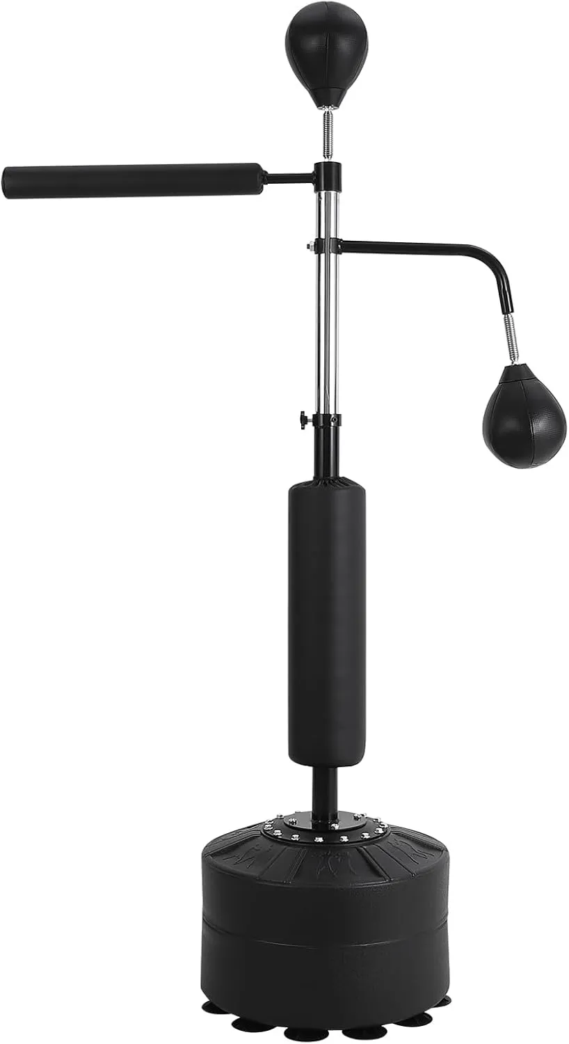Boxing Speed Trainer, Punching Bag with Stand, Reflex Boxing Bag with Adjustable Height, Free Standing Strike Bag Set with Gloves for Teens & Adults, Workout Speed Bag for Home Gym Training
