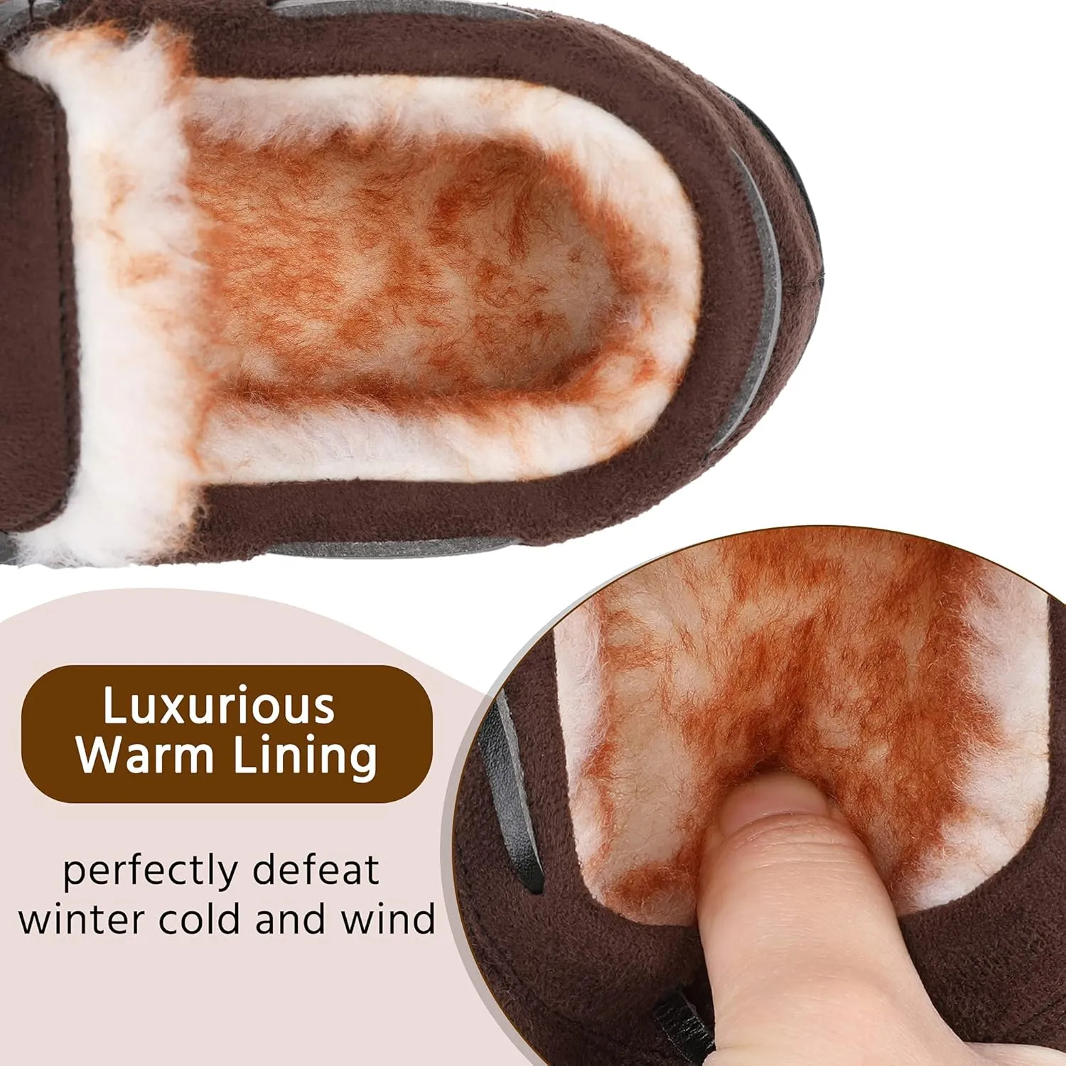 Boys & Girls Memory Foam Moccasin Slippers - Furry Plush Lining, Non-Slip Indoor/Outdoor for Big Kids, Little Kids & Toddler